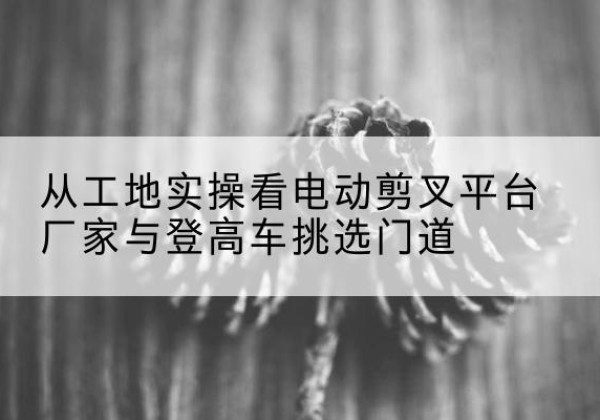 武陟电动剪叉升降平台厂家-从工地实操看电动剪叉平台厂家与登高车挑选门道